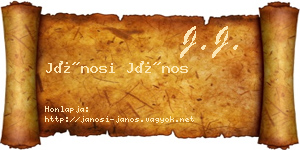 Jánosi János névjegykártya