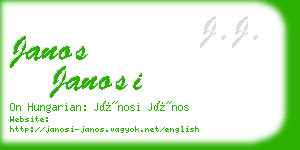 janos janosi business card